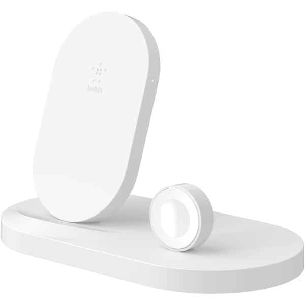 Belkin Wireless Charging Dock Plus Apple Watch Charger - White